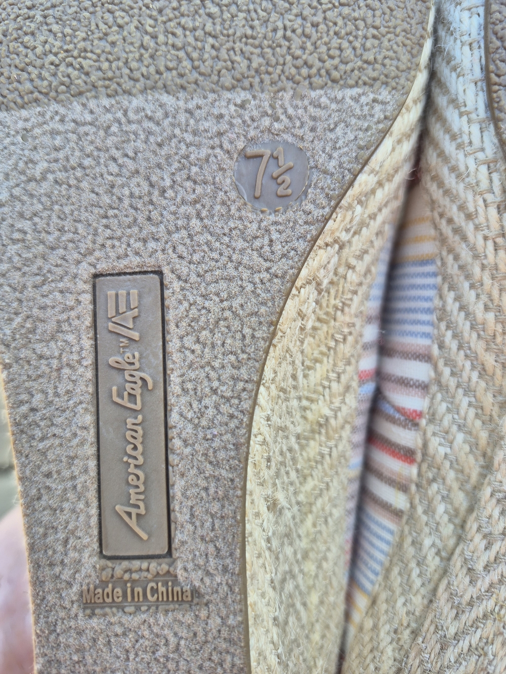 American Eagle Striped Canvas Women's Wedge Shoes in Size 7.5 - Picture 8 of 10
